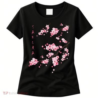 Vintage Sakura Cherry Blossom Japanese Graphical Art Women's T-Shirt