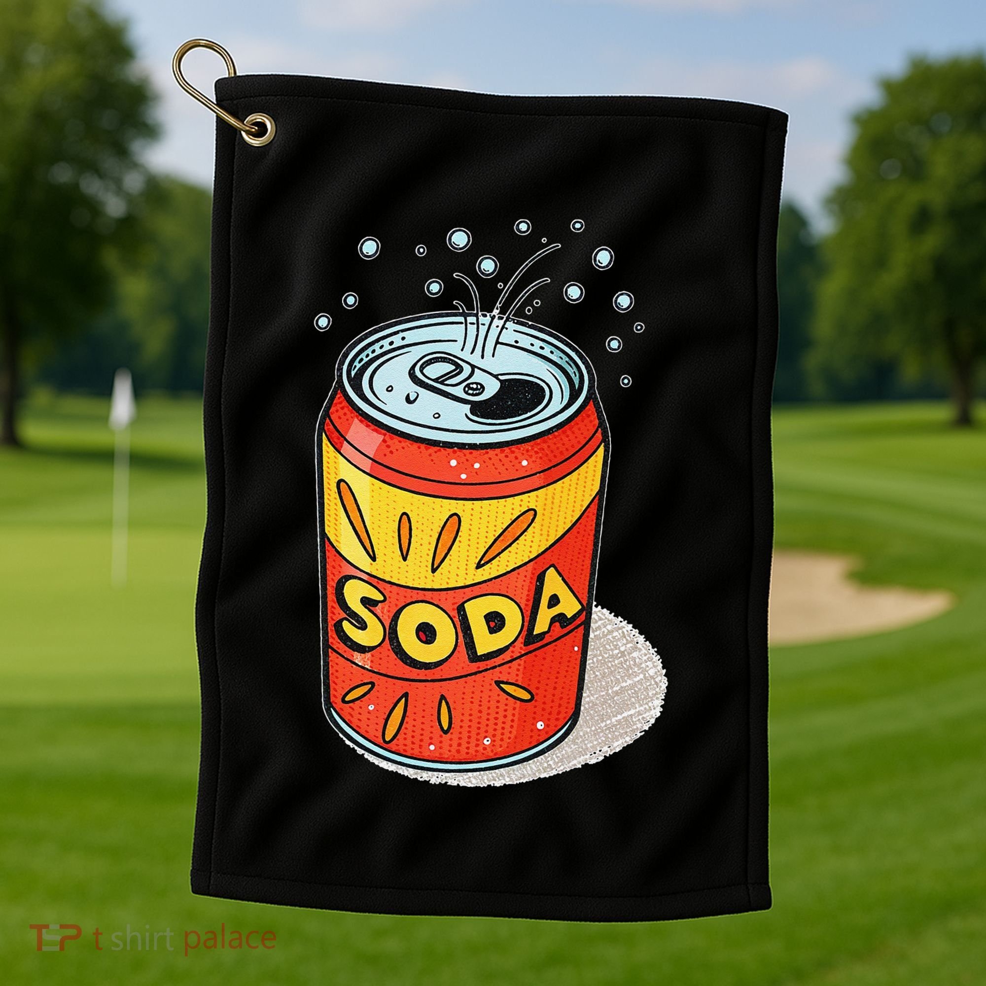 Vibrant Soda Can Pop Art Style Golf Towel