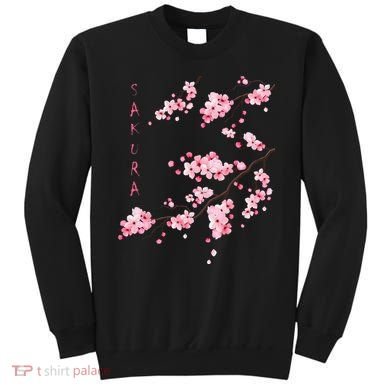 Vintage Sakura Cherry Blossom Japanese Graphical Art Sweatshirt