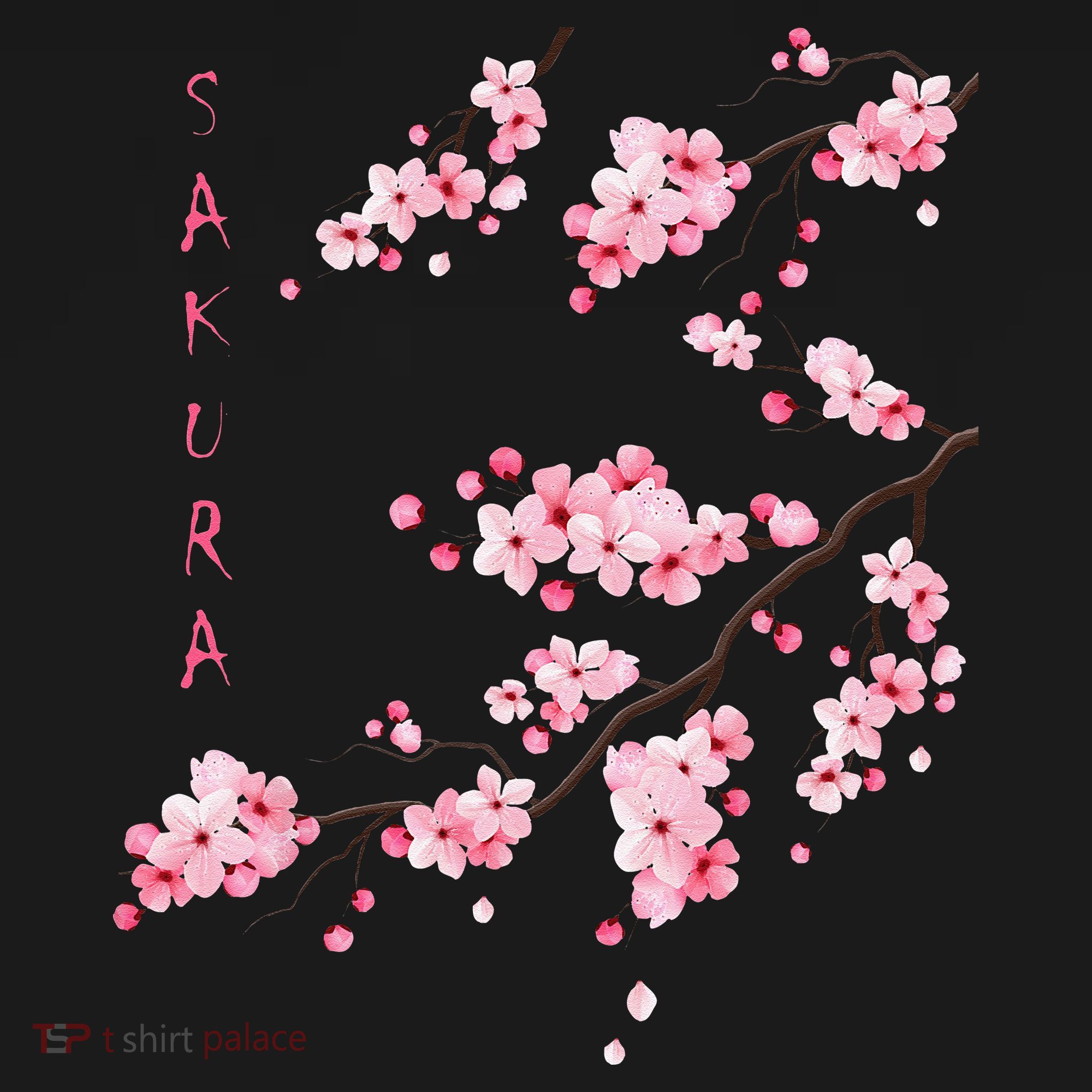 Vintage Sakura Cherry Blossom Japanese Graphical Art T-Shirt