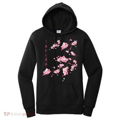 Vintage Sakura Cherry Blossom Japanese Graphical Art Women's Hoodie