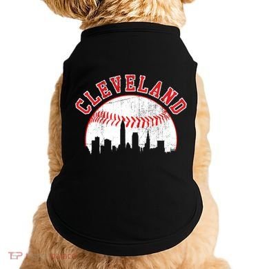 Vintage Skyline Cleveland Baseball Gift Doggie Tank