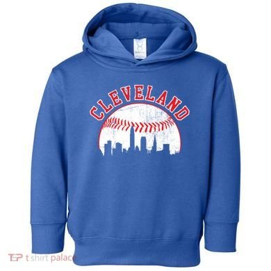 Vintage Skyline Cleveland Baseball Gift Toddler Hoodie