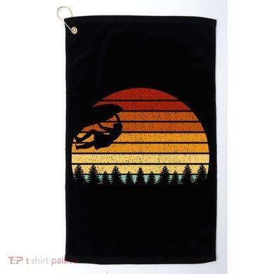 Vintage Sunset Climbing Gift For Climbers And Boulderers Gift Golf Towel