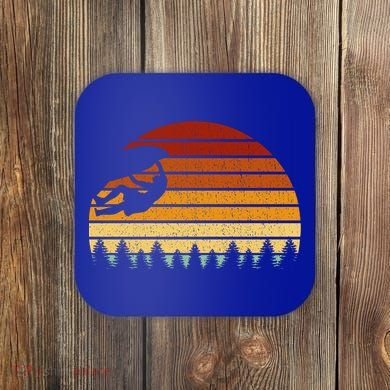 Vintage Sunset Climbing Gift For Climbers And Boulderers Gift Coaster