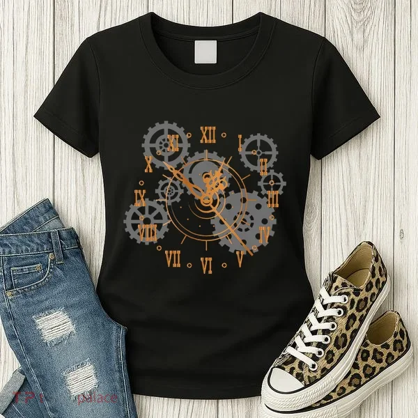 Vintage Steampunk Clock Gears Steampunk Women's T-Shirt