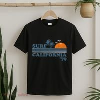 Vintage Surf California Beach Retro Sunset Surf 70s T-Shirt thumb 2