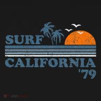Vintage Surf California Beach Retro Sunset Surf 70s T-Shirt thumb 7