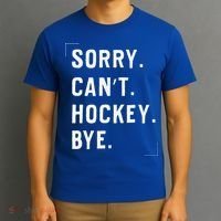 Vintage Sorry Can't Hockey Bye Smile T-Shirt thumb 3