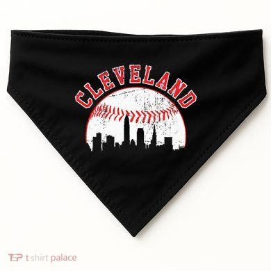 Vintage Skyline Cleveland Baseball USA-Made Doggie Bandana