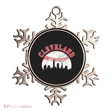 Vintage Skyline Cleveland Baseball Ornament