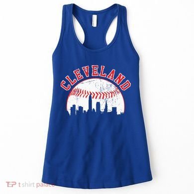 Vintage Skyline Cleveland Baseball Women's Tank Top