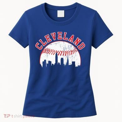 Vintage Skyline Cleveland Baseball Women's T-Shirt