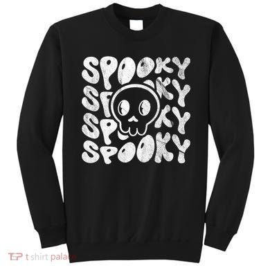 Vintage Spooky Creepy Ghost Skull Halloween Sweatshirt