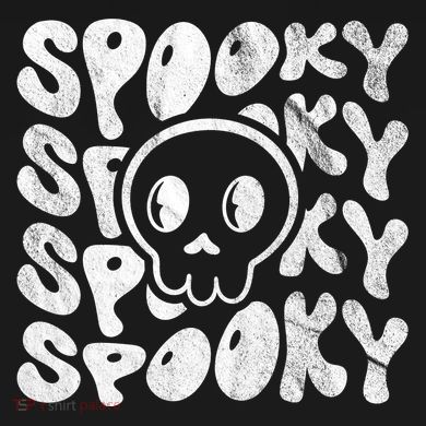 Vintage Spooky Creepy Ghost Skull Halloween Tie-Dye Long Sleeve Shirt