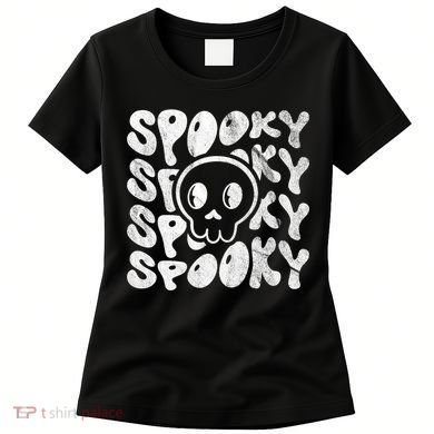 Vintage Spooky Creepy Ghost Skull Halloween Women's T-Shirt