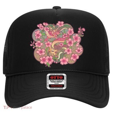 Vintage Springtime Cherry Blossom Sakura Flowers Dragon Hat