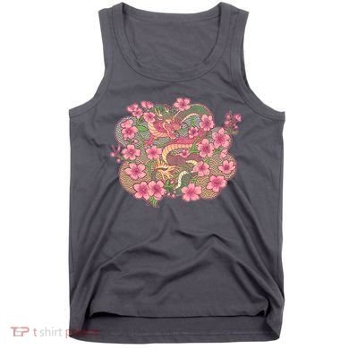 Vintage Springtime Cherry Blossom Sakura Flowers Dragon Tank Top
