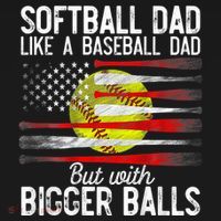 Vintage Softball Dad Like A Baseball Dad US Flag Fathers Day T-Shirt thumb 7