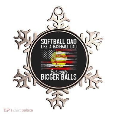 Vintage Softball Dad Like A Baseball Dad US Flag Fathers Day Ornament