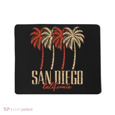 Vintage San Diego Retro Palm Trees Graphic Mousepad