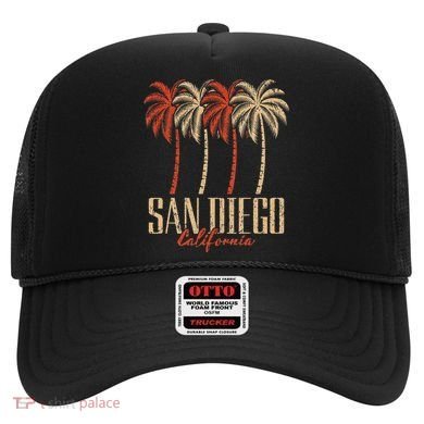 Vintage San Diego Retro Palm Trees Graphic Hat