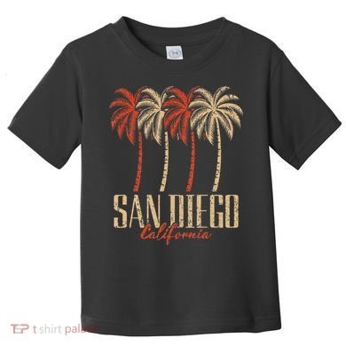 Vintage San Diego Retro Palm Trees Graphic Toddler T-Shirt