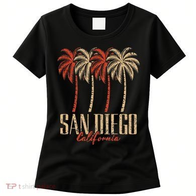 Vintage San Diego Retro Palm Trees Graphic Women's T-Shirt