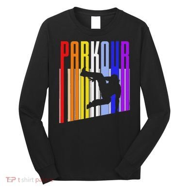 Vintage Style Distressed Parkour Retro Silhouette Long Sleeve Shirt