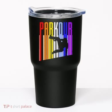 Vintage Style Distressed Parkour Retro Silhouette Tumbler
