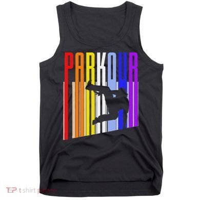 Vintage Style Distressed Parkour Retro Silhouette Tank Top