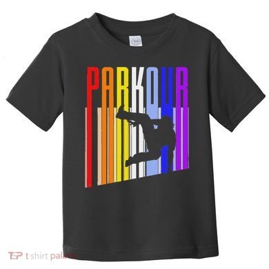 Vintage Style Distressed Parkour Retro Silhouette Toddler T-Shirt
