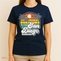 Vintage San Diego Beach California Surfing Retro Surf Gift T-Shirt thumb 4