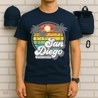 Vintage San Diego Beach California Surfing Retro Surf Gift T-Shirt thumb 6