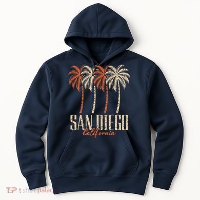 Vintage San Diego California Palm Trees Retro Hoodie