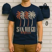 Vintage San Diego California Palm Trees Retro T-Shirt thumb 6