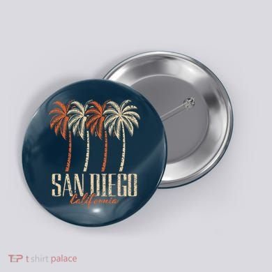 Vintage San Diego California Palm Trees Retro Button