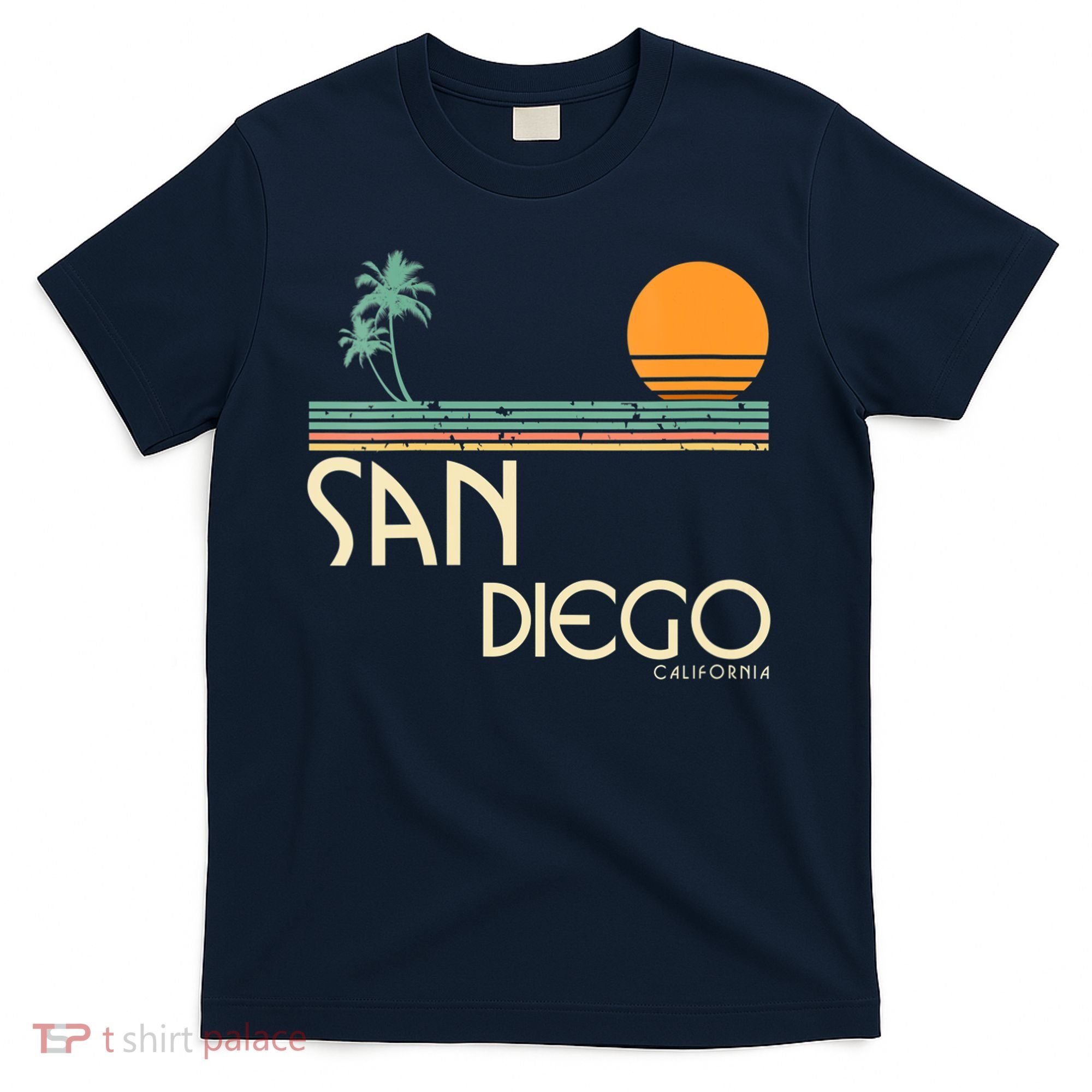 Vintage San Diego California Sunset Palms T-Shirt