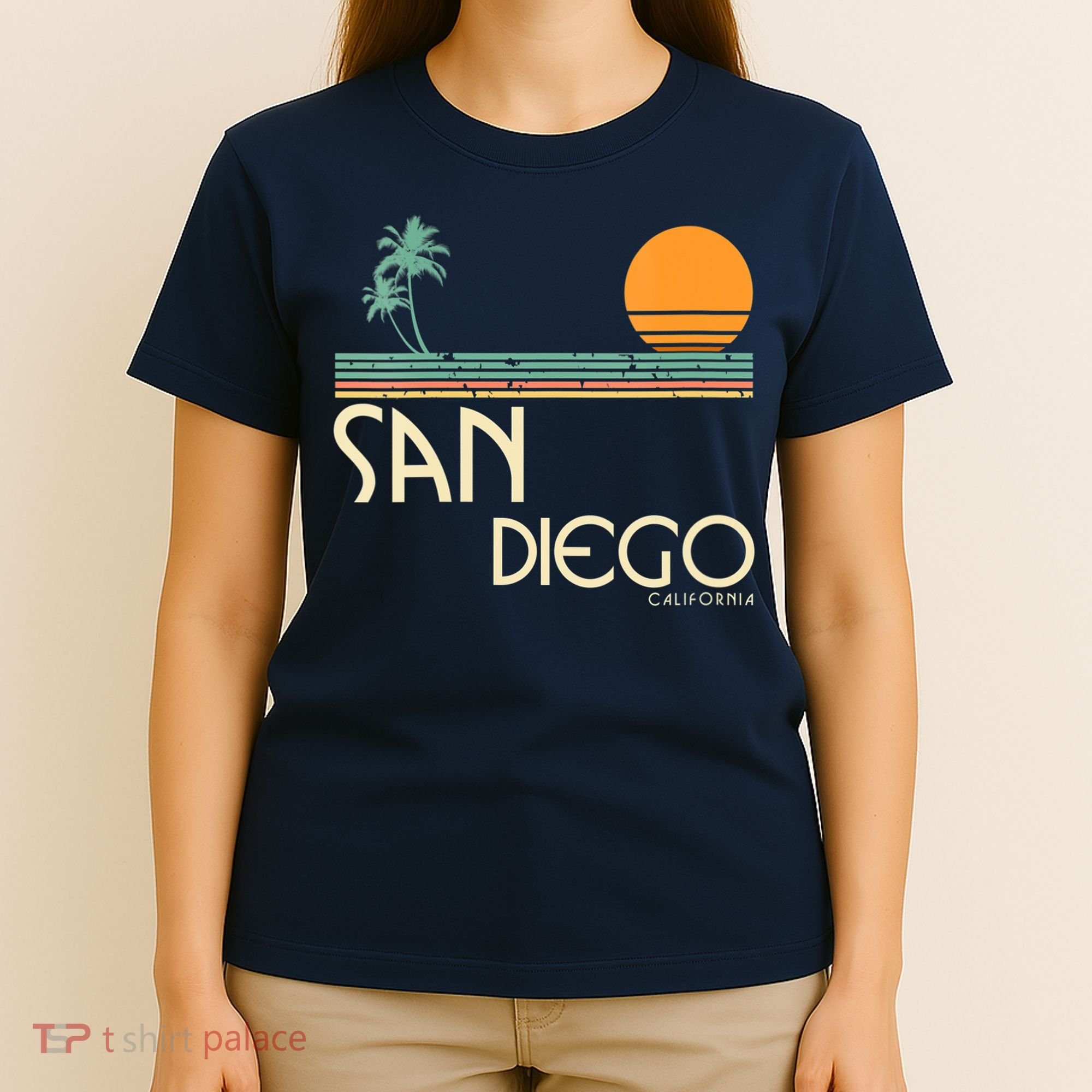 Vintage San Diego California Sunset Palms T-Shirt