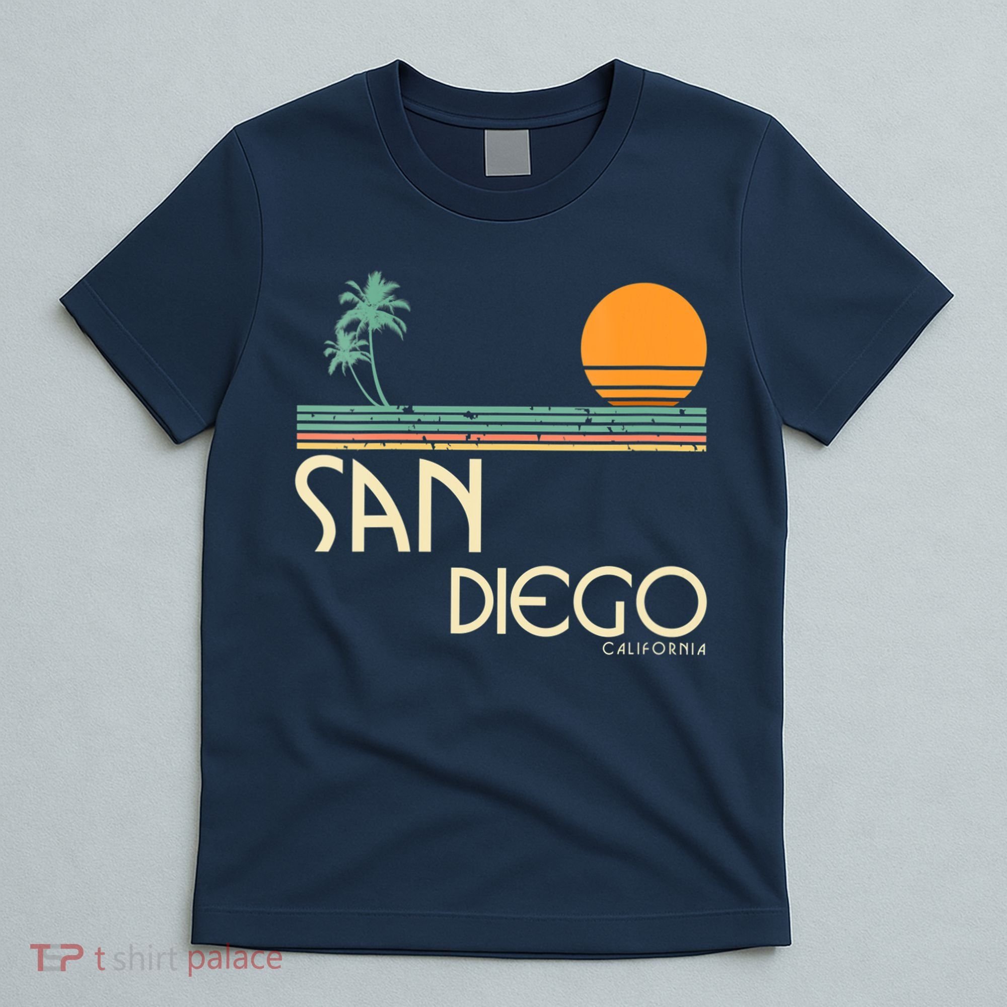 Vintage San Diego California Sunset Palms T-Shirt