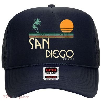 Vintage San Diego California Sunset Palms Hat