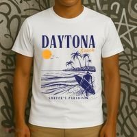 Vintage Surfing Daytona Beach Florida // Retro Surfer // SurferS Paradi T-Shirt thumb 3