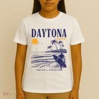 Vintage Surfing Daytona Beach Florida // Retro Surfer // SurferS Paradi T-Shirt thumb 4