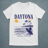 Vintage Surfing Daytona Beach Florida // Retro Surfer // SurferS Paradi T-Shirt thumb 5