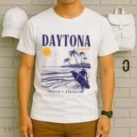 Vintage Surfing Daytona Beach Florida // Retro Surfer // SurferS Paradi T-Shirt thumb 6