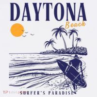 Vintage Surfing Daytona Beach Florida // Retro Surfer // SurferS Paradi T-Shirt thumb 7
