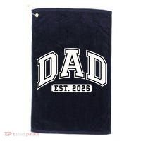 Varsity Sporty Dad Est 2026  Golf Towel thumb 0