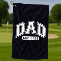 Varsity Sporty Dad Est 2026  Golf Towel thumb 1