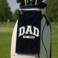 Varsity Sporty Dad Est 2026  Golf Towel thumb 2