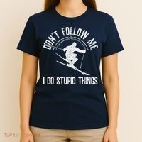 vintage Ski Don't Follow Me Skiing Freestyle Skier T-Shirt thumb 4